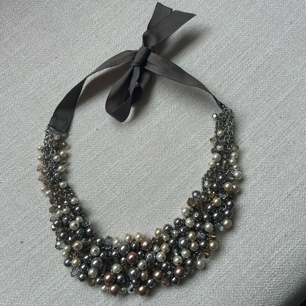 Jade & Jasper Cluster Bow Tie necklace